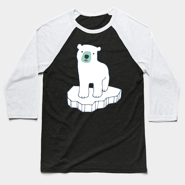 Cute Polar Bear floating on an iceberg - by Cecca Designs Baseball T-Shirt by Cecca